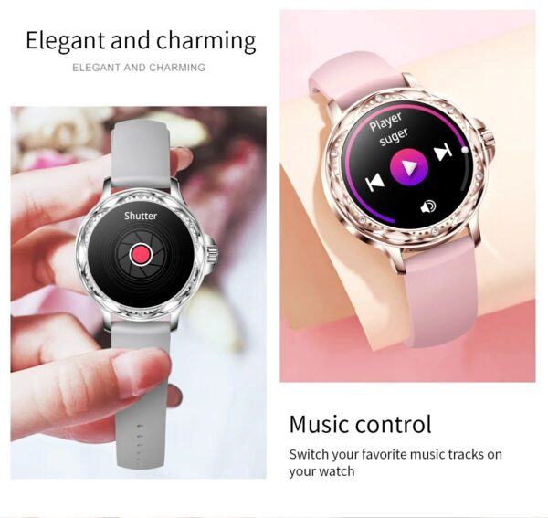 2023 New Smart Watch Women Fashionable Smartwatch Fitness Sports Watch With BT Call Blood Pressure Oxygen Ladies Wristwatch CF12 4