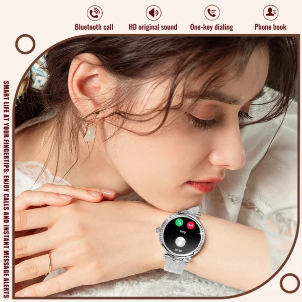 CF32 Smart Watch For Women With Diamonds 1.27-inch HD Screen Bluetooth Call Heart Rate Sleep Monitor Fashion Sports Smartwatch 3