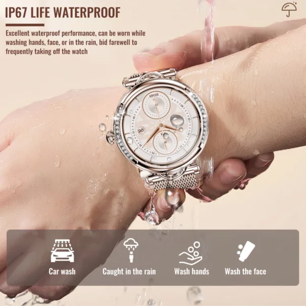 CF32 Smart Watch For Women With Diamonds 1.27-inch HD Screen Bluetooth Call Heart Rate Sleep Monitor Fashion Sports Smartwatch 6